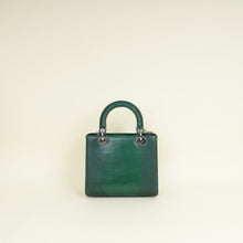 Christian Dior Emerald Green Haute Maroquinerie Lizard Lady Dior Medium Bag