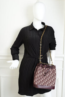 Christian Dior Burgundy Oblique Bucket Bag