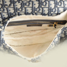 Christian Dior Navy Blue Oblique Saddle Medium Bag W/Strap