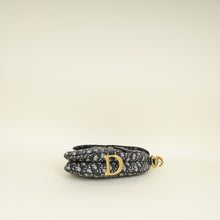Christian Dior Navy Blue Oblique Saddle Medium Bag W/Strap