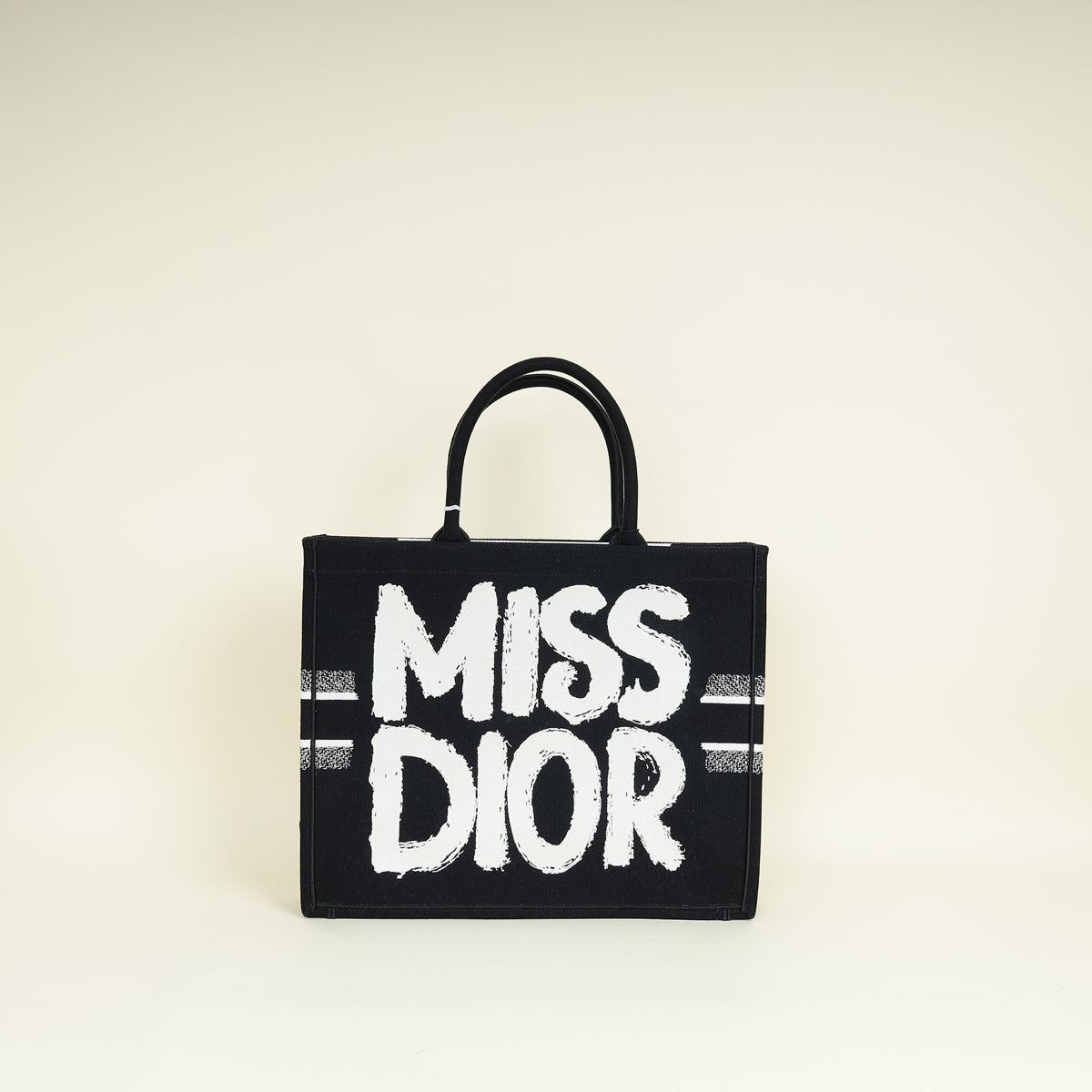 Christian Dior Bicolor Miss Dior Graffiti Embroidery Book Tote Large Bag