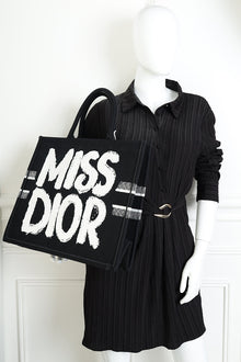 Christian Dior Bicolor Miss Dior Graffiti Embroidery Book Tote Large Bag