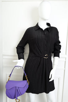 Christian Dior Violet Saddle Medium Bag w/ Strap
