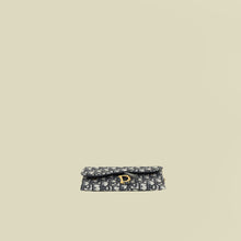 Christian Dior Blue Oblique Saddle Wallet on Chain