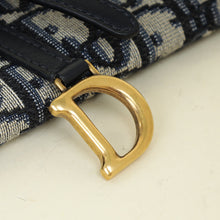 Christian Dior Blue Oblique Saddle Wallet on Chain