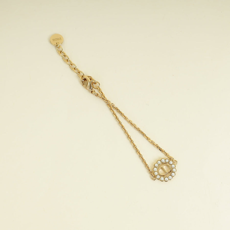 Christian Dior Gold Petit CD Lucky Baroque Bracelet