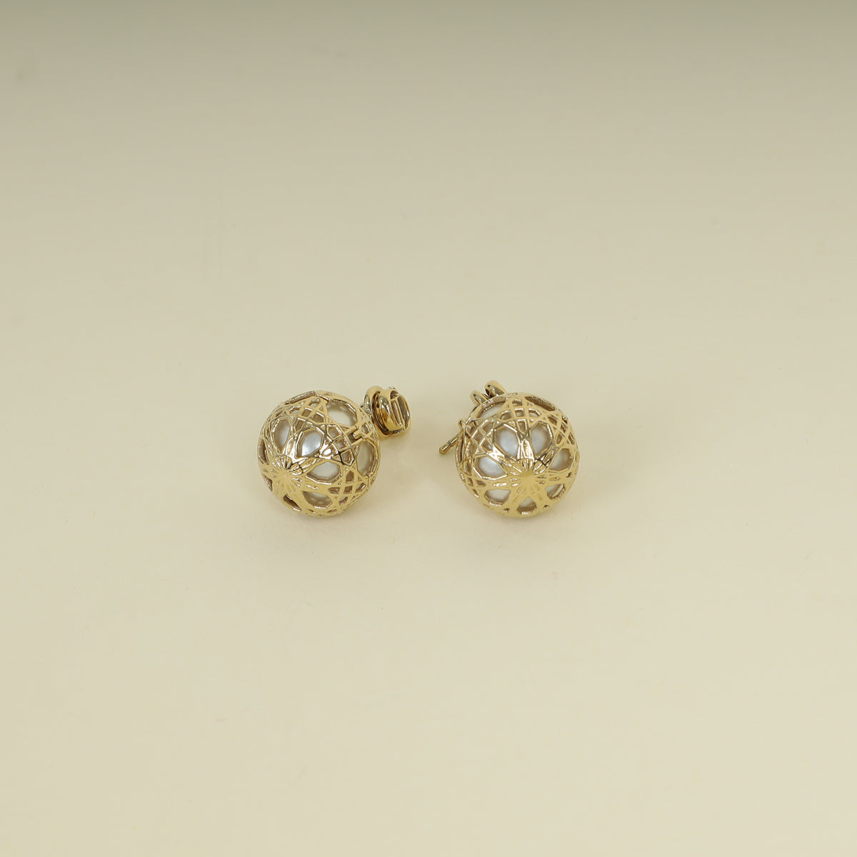 Christian Dior White CD Secret Cannage Mise En Dior Tribal Earrings