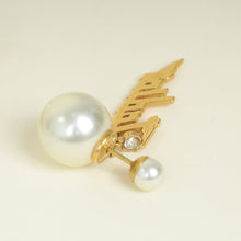 Christian Dior White J'adior Drop Pearl Tribal Earrings