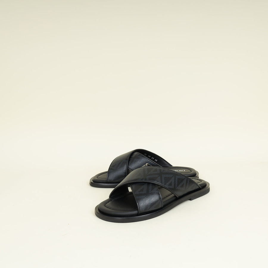 Christian Dior Bicolor CD Diamond Alias Criss Cross Sandal 40