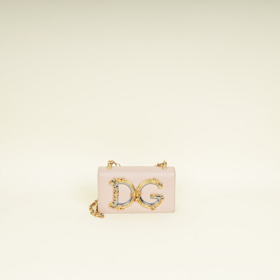 Dolce & Gabbana Nude Pink DG Girl Phone Chain Bag