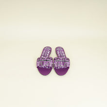 Dolce & Gabbana Violet Multicolor Majolica-Embroidered Slide Sandals 37