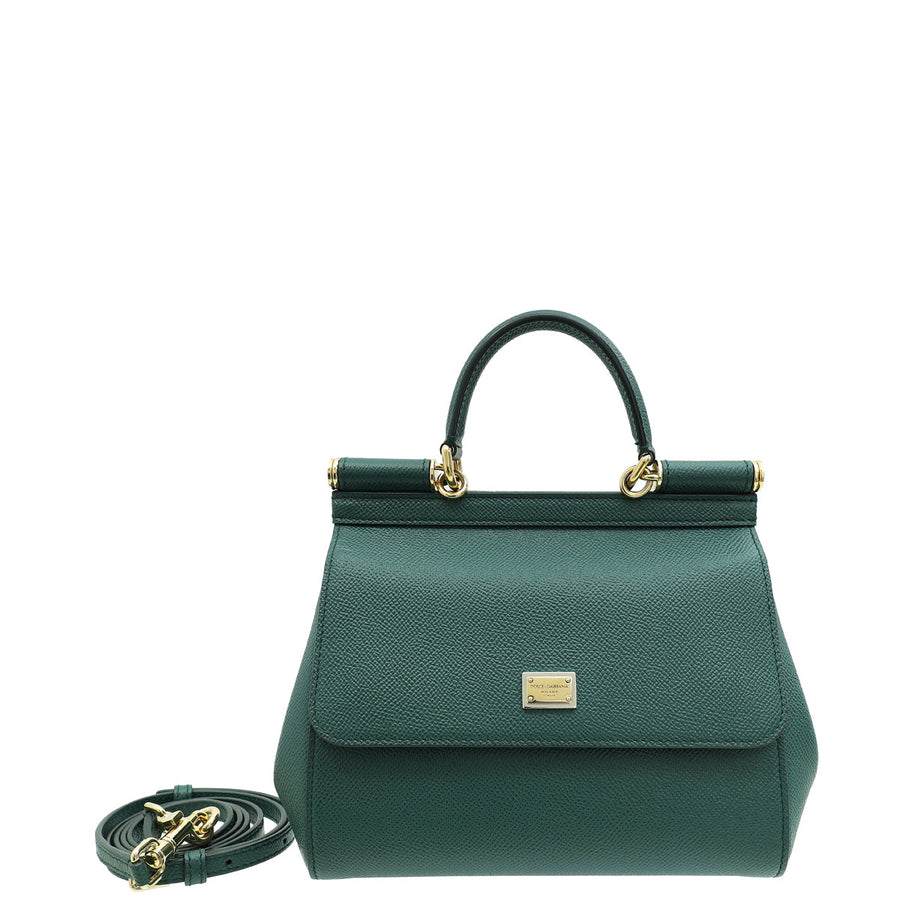 Dolce & Gabbana Dark Green Dauphine Sicily Small Bag