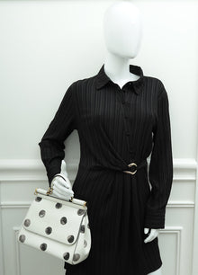 Dolce & Gabbana White Miss Sicily Vitello Polka Dot Medium Satchel Bag
