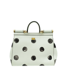 Dolce & Gabbana White Miss Sicily Vitello Polka Dot Medium Satchel Bag
