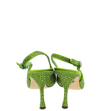 Dolce & Gabbana Lime Green Slingback Embellished Crystal Pumps 38