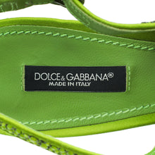 Dolce & Gabbana Lime Green Slingback Embellished Crystal Pumps 38