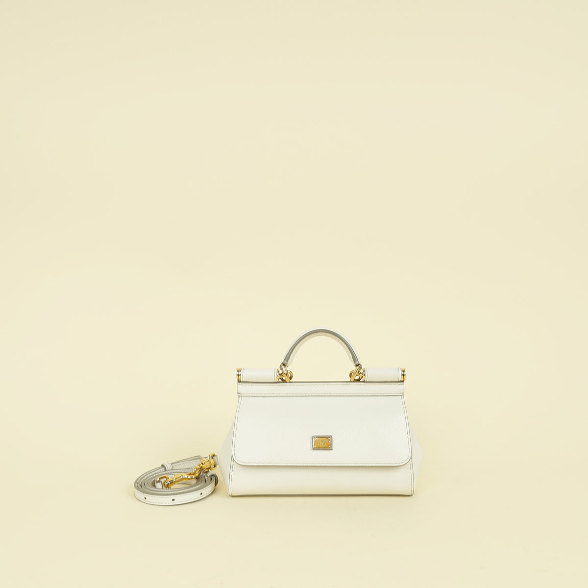 Dolce & Gabbana White Mini Sicily Handbag