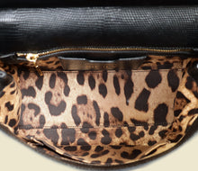 Dolce & Gabbana Black Sicily Iguana Print Medium Bag