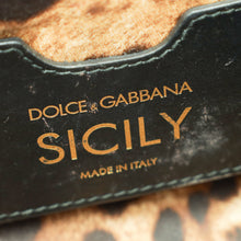 Dolce & Gabbana Dark Green Lizard Embossed Crystal Sicily Bag