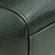 Dolce & Gabbana Dark Green Lizard Embossed Crystal Sicily Bag