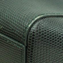 Dolce & Gabbana Dark Green Lizard Embossed Crystal Sicily Bag