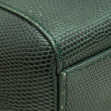 Dolce & Gabbana Dark Green Lizard Embossed Crystal Sicily Bag