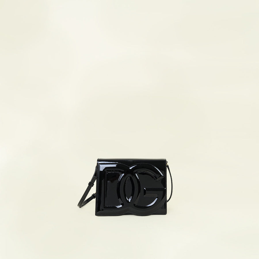 Dolce & Gabbana Black DG Logo Flap Crossbody Bag