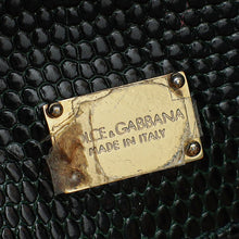 Dolce & Gabbana Green Miss Monica Lizard Print Small Bag