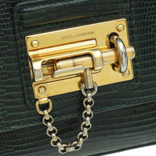 Dolce & Gabbana Green Miss Monica Lizard Print Small Bag
