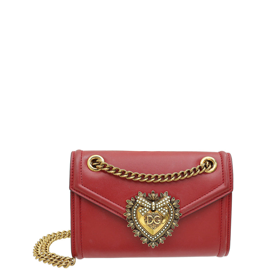 Dolce & Gabbana Red Devotion Wallet On Chain