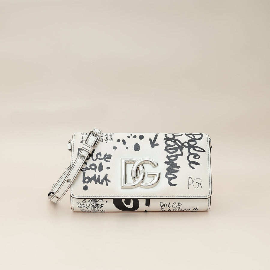 Dolce & Gabbana Bicolor Graffiti Print Crossbody Bag
