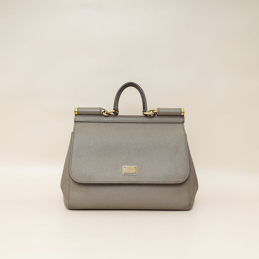Dolce & Gabbana Grey Sicily Dauphine Medium Bag