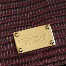 Dolce & Gabbana Burgundy Sicily Iguana Print Medium Bag