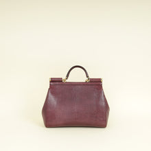 Dolce & Gabbana Burgundy Sicily Iguana Print Medium Bag