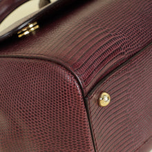 Dolce & Gabbana Burgundy Sicily Iguana Print Medium Bag