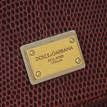 Dolce & Gabbana Burgundy Sicily Iguana Print Medium Bag
