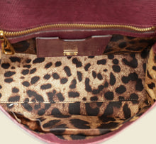 Dolce & Gabbana Burgundy Sicily Iguana Print Medium Bag