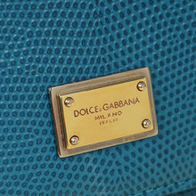 Dolce & Gabbana Blue Sicily Iguana Print Medium Bag