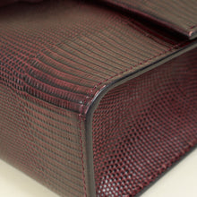 Dolce & Gabbana Burgundy Lizard Embossed Lucia Bag