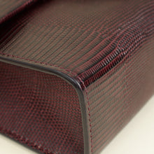 Dolce & Gabbana Burgundy Lizard Embossed Lucia Bag