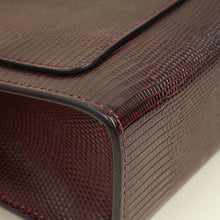 Dolce & Gabbana Burgundy Lizard Embossed Lucia Bag