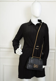 Dolce & Gabbana Black DG Amore Small Flap Chain Bag