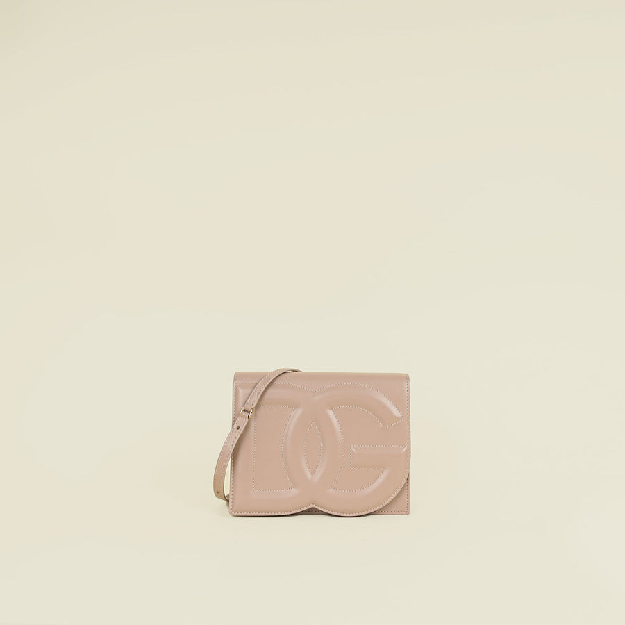 Dolce & Gabbana Nude DG Logo FLap Crossbody Bag