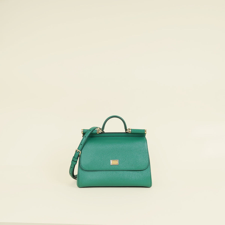 Dolce & Gabbana Green Sicily Dauphine Medium Flap Bag