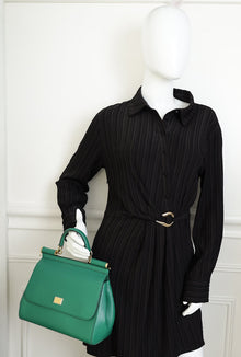 Dolce & Gabbana Green Sicily Dauphine Medium Flap Bag