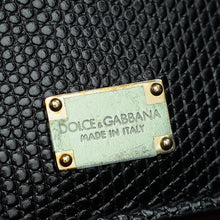 Dolce & Gabbana Black Sicily Am A Star Studs Embellished Iguana Print Medium Bag