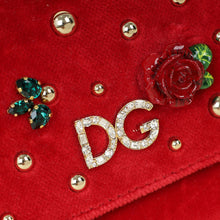 Dolce & Gabbana Red Bambino DG Floral Studded Bag