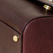 Dolce & Gabbana Bordeaux Lizard Embossed Sicily Medium Bag
