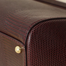 Dolce & Gabbana Bordeaux Lizard Embossed Sicily Medium Bag