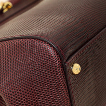 Dolce & Gabbana Bordeaux Lizard Embossed Sicily Medium Bag